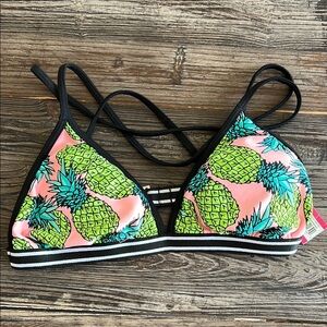 Pineapple Print Bikini Top